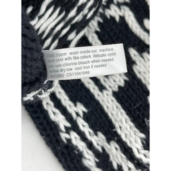 Fashion Bug Women's Black White Full Zip Collared Cardigan Sweater Size XL - Picture 8 of 11